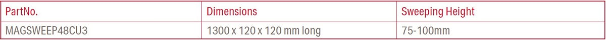 Combi Magnetic Sweeper Dimensions