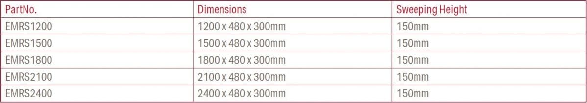 Electromagnetic Sweeper Dimensions