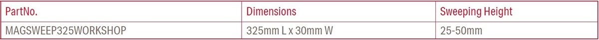 Worktop Magnetic Sweeper Dimensions